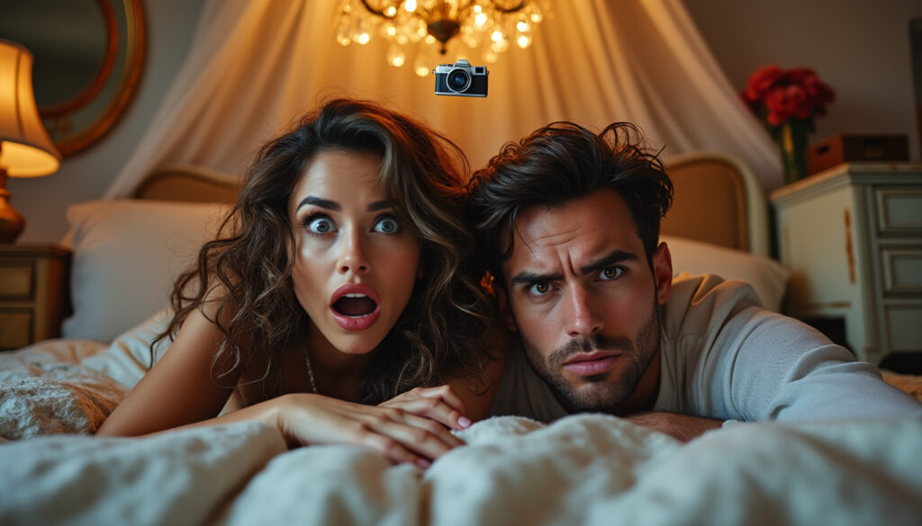 a couple's perfect romantic getaway at an airbnb turns into a shocking nightmare as they discover a hidden camera placed above their bed, raising concerns about privacy and safety during their vacation.