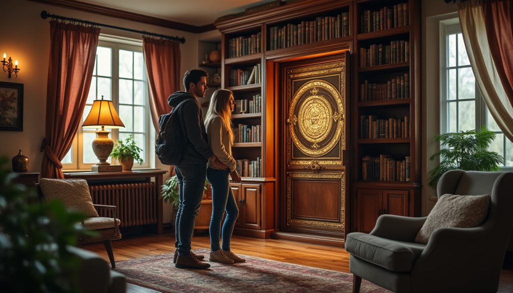 a couple discovers a hidden secret door during their airbnb stay, leading to an unexpected and thrilling adventure. find out what mysteries lie beyond as they uncover secrets that change their trip forever.